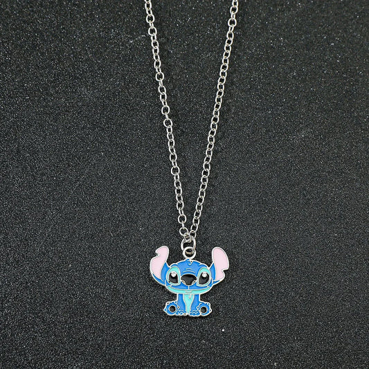 Disney Stitch Cartoon Pendant Necklace for Girls, Kawaii Anime Accessories, Lilo & Stitch, Decoration Toy, Birthday Gifts