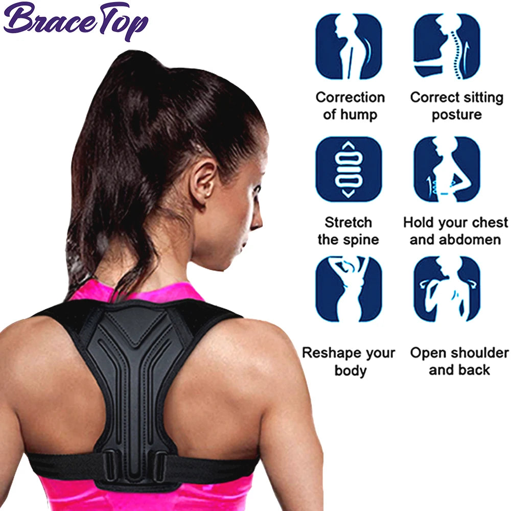 Adjustable Back Shoulder Posture Corrector Belt Clavicle Spine Support Reshape Your Body Home Office Sport Upper Back Neck Brace